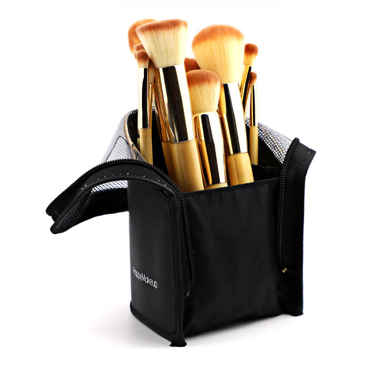 Wear Resistant Polyester Fabric Cosmetic Brush Bag For Travel