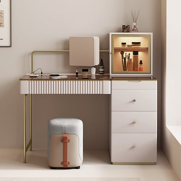 Modern Furniture Wood Vanity Dressing Table Makeup Mirror With Drawers