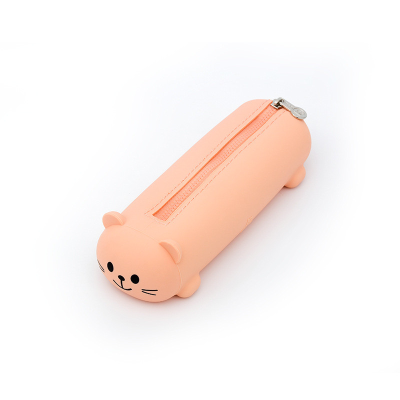 Cute Animal Silicone Pencil Case Organizer Storage Bag Waterproof Cosmetic Zipper Pouch