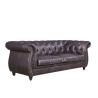 Buy cheap Vintage Double Color Three Seater Leather Sofa Durable Linen Full Hand Work Craft from wholesalers