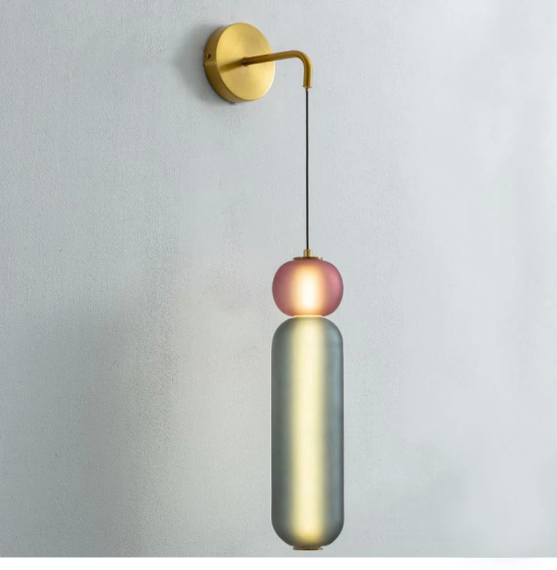 Scandinavian glass pendant lights Minimal colorful lampshade bedside lamp(WH-AP-582)