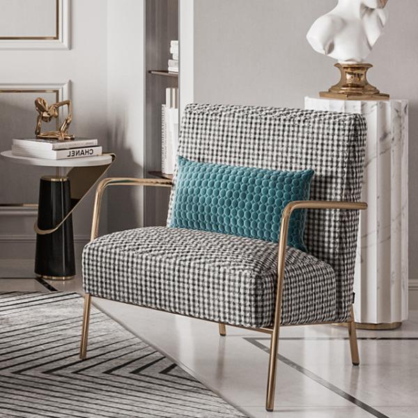 Buy cheap ODM Reclining Fabric Sofa Chair Nordic Luxury Thousand Bird Lattice from wholesalers