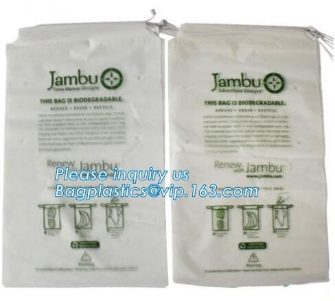 Biodegradable Environment friendly Hotel packaging clothes for laundry plastic bag Customized Poly Plastic Drawstring cu