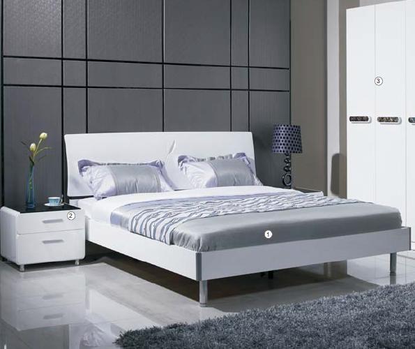 Buy cheap Gray White Color Home Room Furniture / Wooden Bedroom Furniture ISO Certified from wholesalers