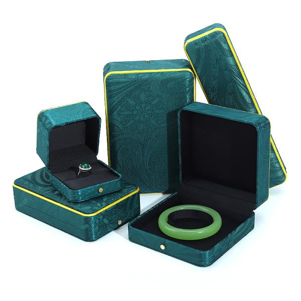 Green Handmade Jewelry Box for Bracelet Necklace Stud Earrings Luxury Ring