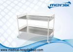 Two Shelves Stainless Steel Instument Trolley With Four Blue Silent Castors