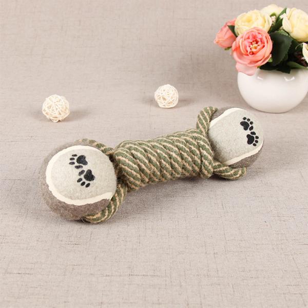 Buy cheap Tennis Balls Nylon Rope Dumbbell Dog Toy from wholesalers