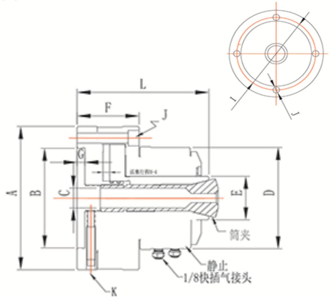 High Precision Rotary Hydraulic Collet Chuck For Laser Cutting CNC Machine