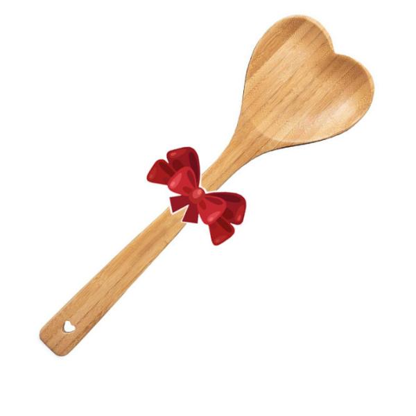 Buy cheap Wooden Heart Shaped Bamboo Spoon Engraved For Cooking Spoonful Of Love from wholesalers