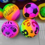 Adult Play and Fun Bouncing 9 Inch PVC Beach Ball with Novelty Rainbow Design