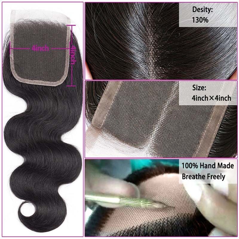 Regular Straight Virgin Malaysian Hair Lace Closure 13*4 Full Cuticles Aligned