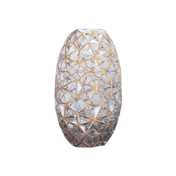 Buy cheap FDA Golden Decorated 20.6cm Crystal Decorative Glass Vases from wholesalers
