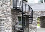Carbon Steel Wrought Iron Spiral Staircase Modern Style Center Post Outdoor