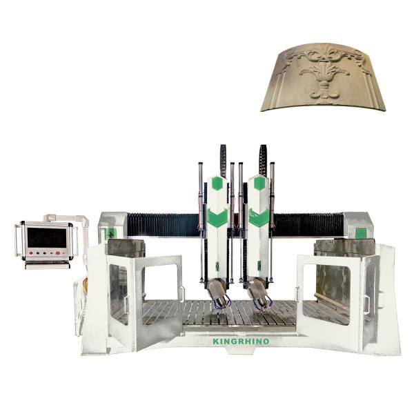 Buy cheap 15kw 1500x3000mm Table CNC Stone Carving Machine Double Heads Arc Slab from wholesalers