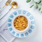 White Blue Porcelain Dinner Sets Nordic Design Style Dinnerware Type Dinnerware