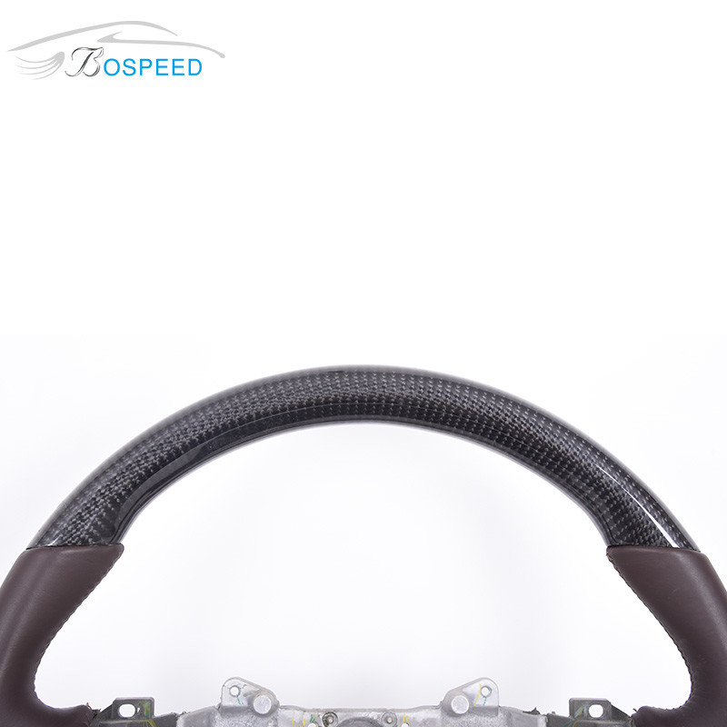 Smooth Leather Toyota Carbon Fiber Steering Wheel Matte 350mm