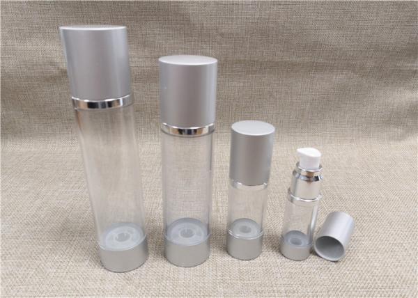 Buy cheap Various Size Airless Acrylic Lotion Bottle Transparent Bottle Body Silver Cap from wholesalers