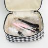 Buy cheap 3pcs Black White Plaid Polyester Waterproof Makeup Bag from wholesalers