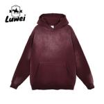 Retro Pull Over Hoodie Gym Blank Oversize Unisex Washed Cotton Sweatshirt