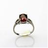 Buy cheap Fashion 925 Silver 7mmx9mm Oval Garnet Ring with Cubic Zirconia(R257) from wholesalers