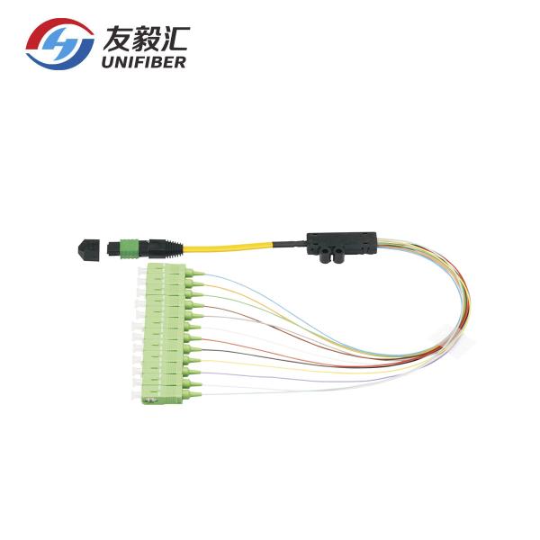 Buy cheap OM5 12 Fiber MPO To SC Breakout Patch Cable Flat Ribbon from wholesalers