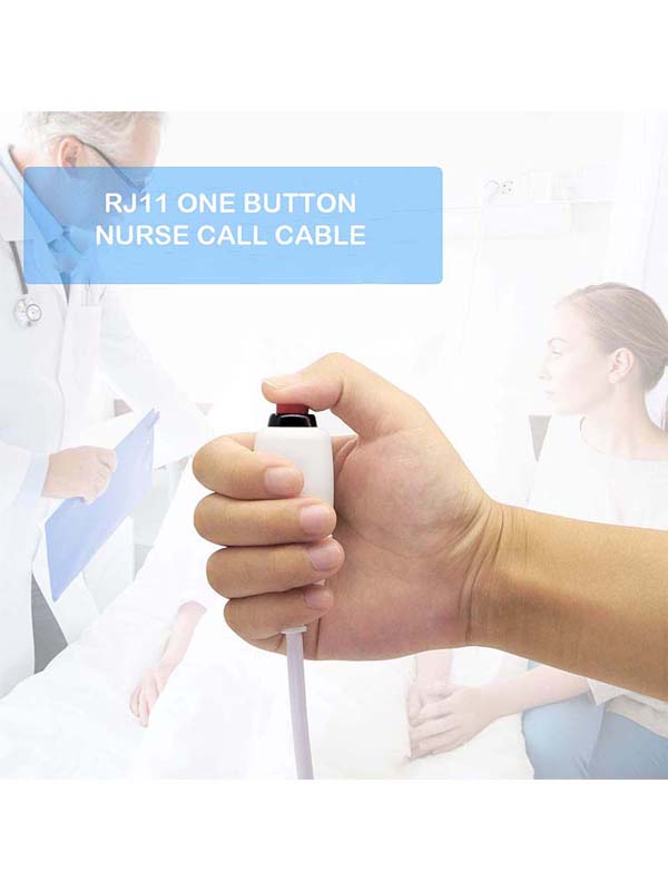 Custom RJ11 6Pin 4Core Single Button Hand Grip Nurse Call Cable with Clip for Nurse Station Nurse Call Station