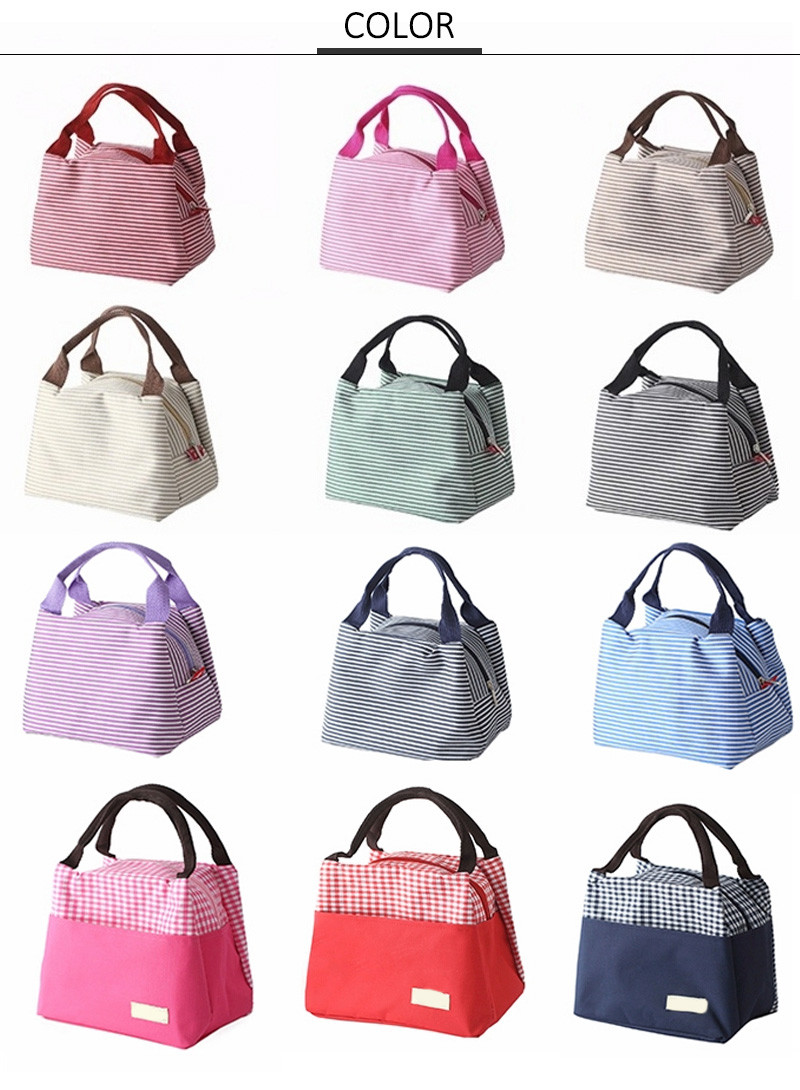 Leakproof White Striped Oxford Thermal Cooler Bag