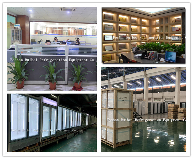 400L Supermarket Single Glass Door Refrigerator Showcase Upright Display Freezer Commercial Refrigerator Equipment