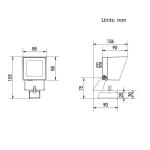 6500K DMX512 Outdoor Led Flood Light IP66 880LM 5 Degree Beam Angle