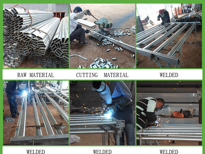 Australia Standard 6 Rails Oval Pipe 1.8m×2.1m Steel Cattle Yard Panels