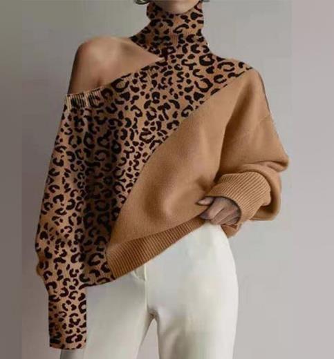 Buy cheap Small Quantity Garment Manufacturer High Neck Off Shoulder Knitted Sweater Women'S Long Sleeve Top from wholesalers