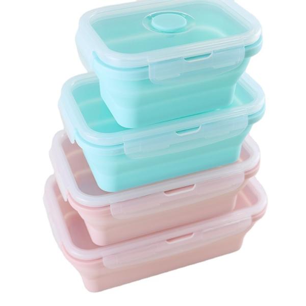 Buy cheap Food Grade Silicone Collapsible Lunch Box Foldable Sustainable With Lid from wholesalers