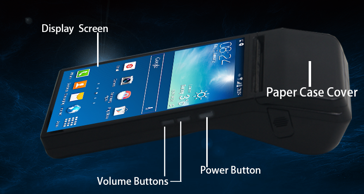 RAM 1GB All In One Handheld POS Device with 7 inch IPS HP Screen and Thermal Printer