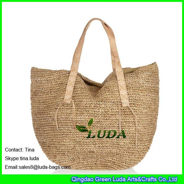 Buy cheap LUDA beige handbags high quality totes raffia straw beach bags from wholesalers