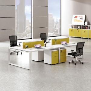 Buy cheap 4 Staff Computer Workstation Table Cubicle Green With E1 MFC Board from wholesalers