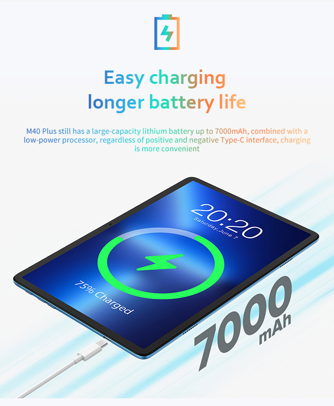 7000mAh 3C Electronics Battery Tablet Computer 10.1 Inch 4 Speaker Sound System