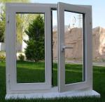 Pvc / Upvc Glass Casement Window European Style Double Glazed Casement Window