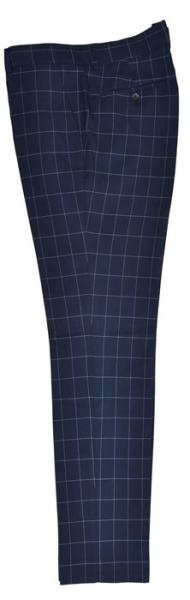 Buy cheap Fashion Mens Slim Fit Tailored Trousers Business Adults Long Pants Navy Check from wholesalers
