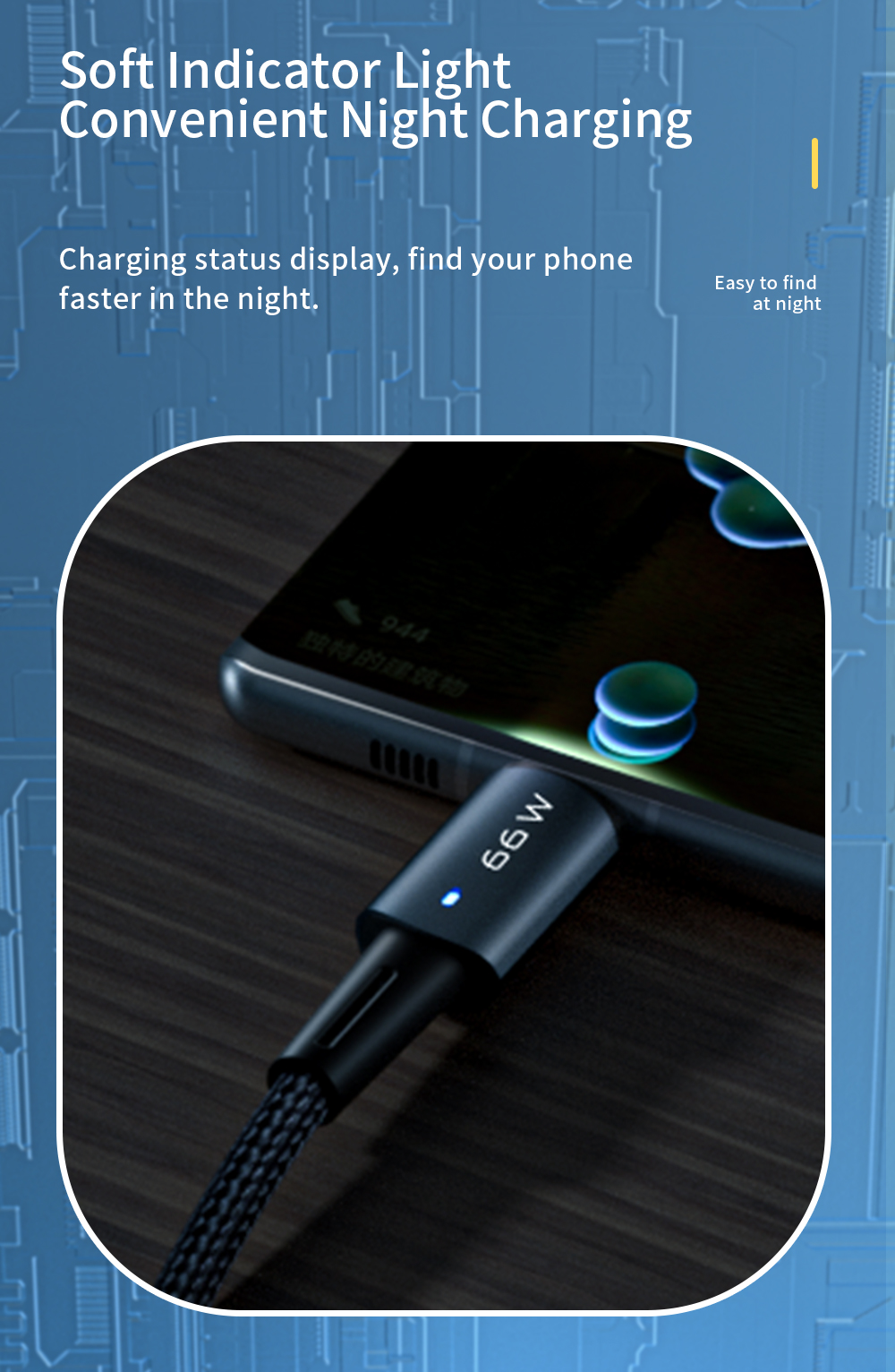 Sunset USB A To C Charging Cable 66W 6A 0.5m 1m 2m 3m USB2.0 480Mbps