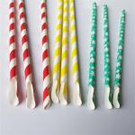 Restaurant / Bar Paper Spoon Straws For Milkshakes Shaved Ice Smoothies