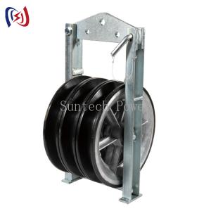 Buy cheap Overhead Power Line Triple Aluminum Wheel Conductor Stringing Blocks from wholesalers