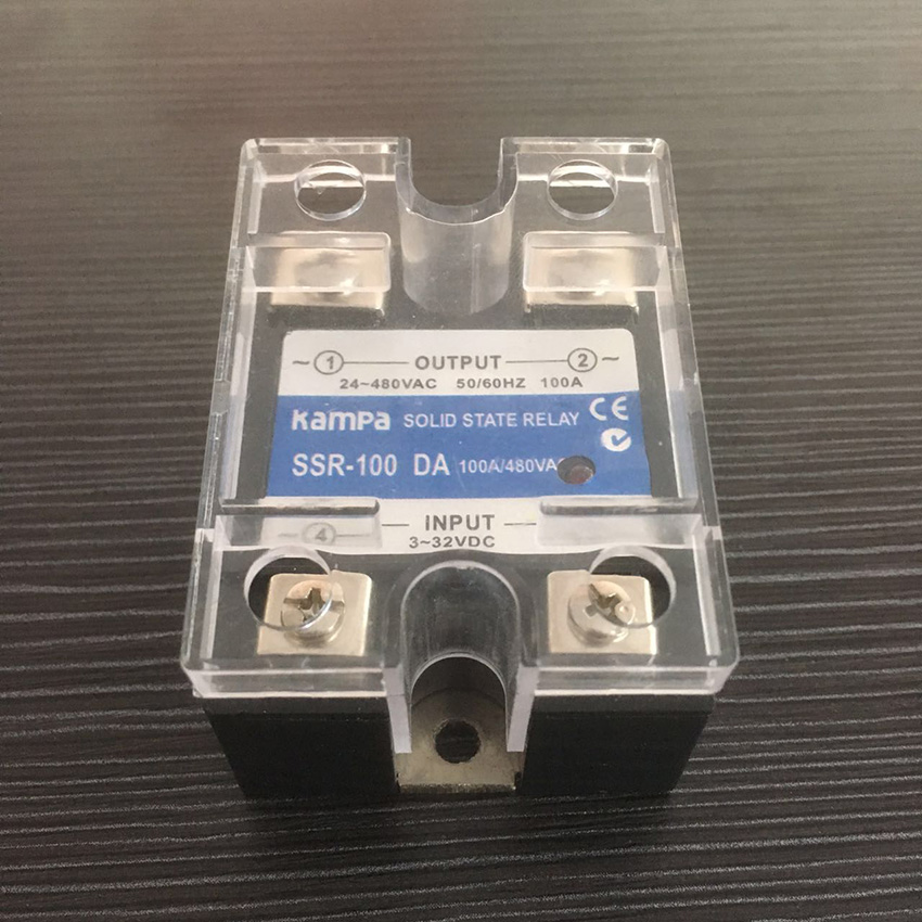 High Quality Single Phase Solid State Relay DC to AC 100A Output 24-480VAC Black SSR Solid State Relay(SSR-100DA)