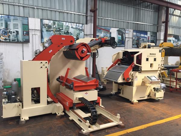 NC Metal Coil Hydraulic Expansion Decoiler Straightener Feeder Press Line Width