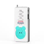 Sliver Small Hand Radio Mini FM Radio 22mm Bear With Headphone Jacks