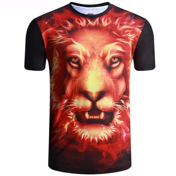 Buy cheap Round neck sublimation printing tiger polyester short sleeve T-shirt from wholesalers
