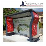 Waterproof Double Side 160mm SS304 Modern Bus Shelter