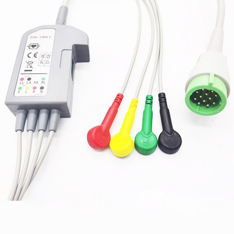 4 Leads 6 Leads TPU ECG Cables And Leadwires For Patient Monitor