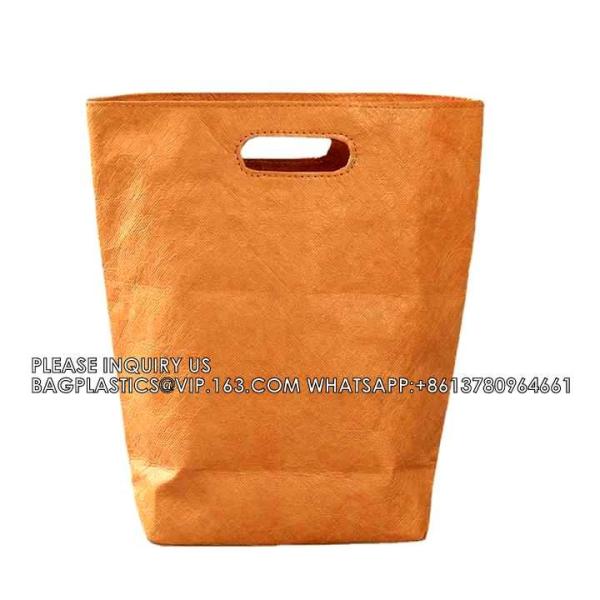 Buy cheap Tyvek DuPont Paper Vintage Kraft Paper Outgoing Shopping Handbag Printed LOGO Waterproof One Shoulder Bag from wholesalers