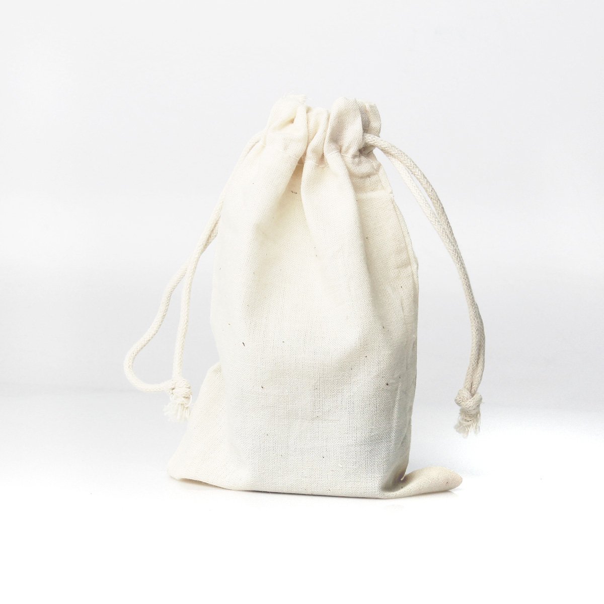 Candy Gift Drawstring Net Bags , Cotton Muslin Drawstring Bags Plain White Color