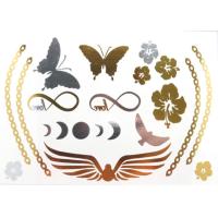 Buy cheap Butterfly temporary tattoo, Gold and silver foil metallic tattoo product
